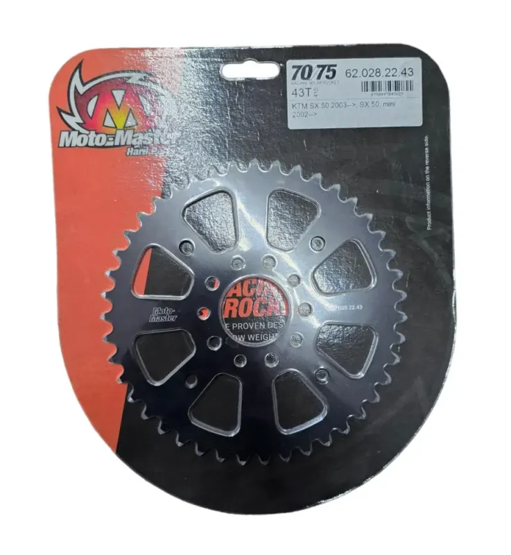 A Hliníková rozeta MOTO MASTER pro motocykl KTM SX 105 rok 2006-2011 barva černá, počet zubů 43 Vysoce Kvalitní