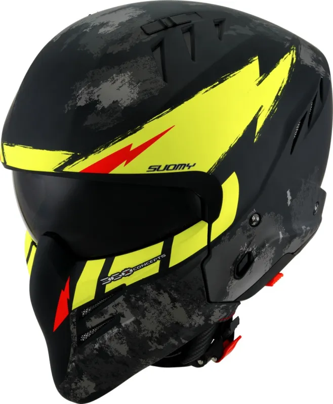 Autentický Suomy Armor Hi Volt Trysková přilba černá/žlutá - XS (53/54)