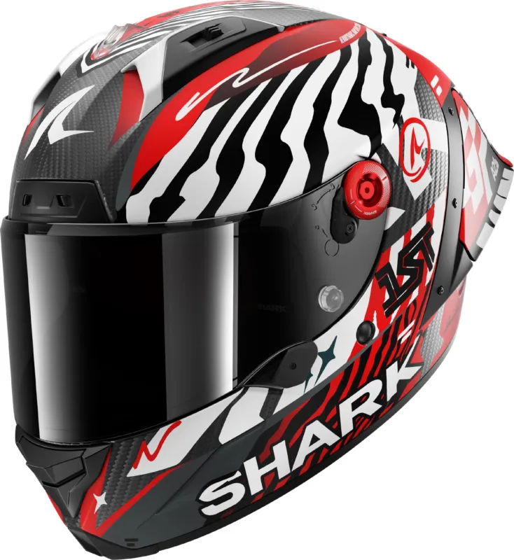 Vysoce Kvalitní Shark Aeron GP FIM 2 Speed Fancy Carbon Přilba Uhlíková/červená mat - XL (61/62)