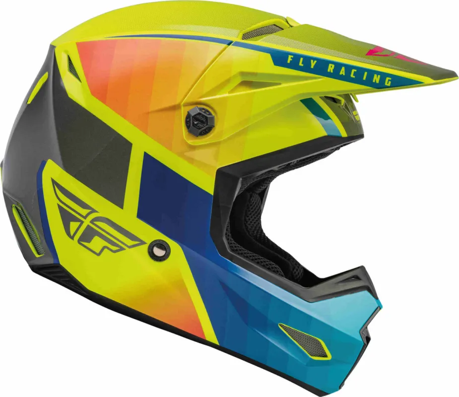 Tovární Cena Fly Racing Kinetic Drift Motokrosová přilba modrá/žlutá - XXL (63/64)