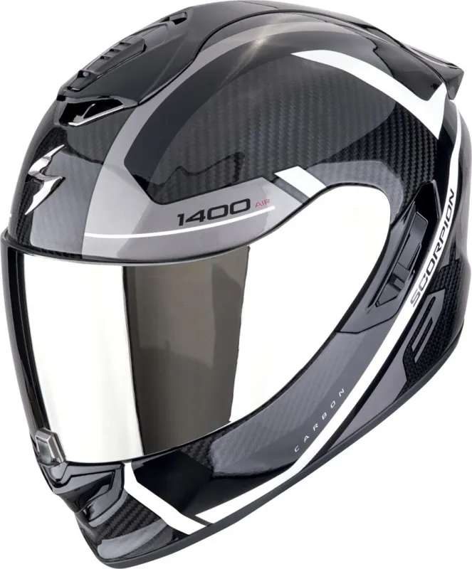 Kup Teď Scorpion EXO-1400 Evo II Carbon Air Enko Přilba černá/bílá/stříbrná - M (57/58)