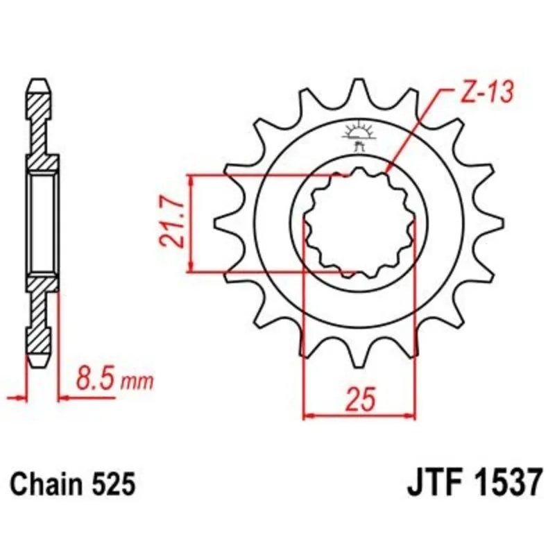 Dokud Zásoby Vydrží JT SPROCKETS Ocelové přední ozubené kolo bez hluku - 525 - JT SPROCKETS Ocelové přední ozubené kolo bez hluku - 525 ► koupit online na FC-Moto