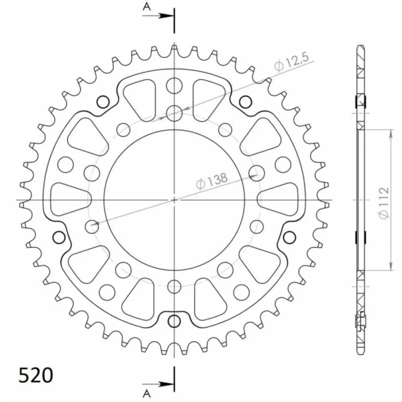 Řetězová rozeta SUPERSPROX STEALTH RST-1303 45-BLU modrá 45 zubů, 520 Nová Kolekce