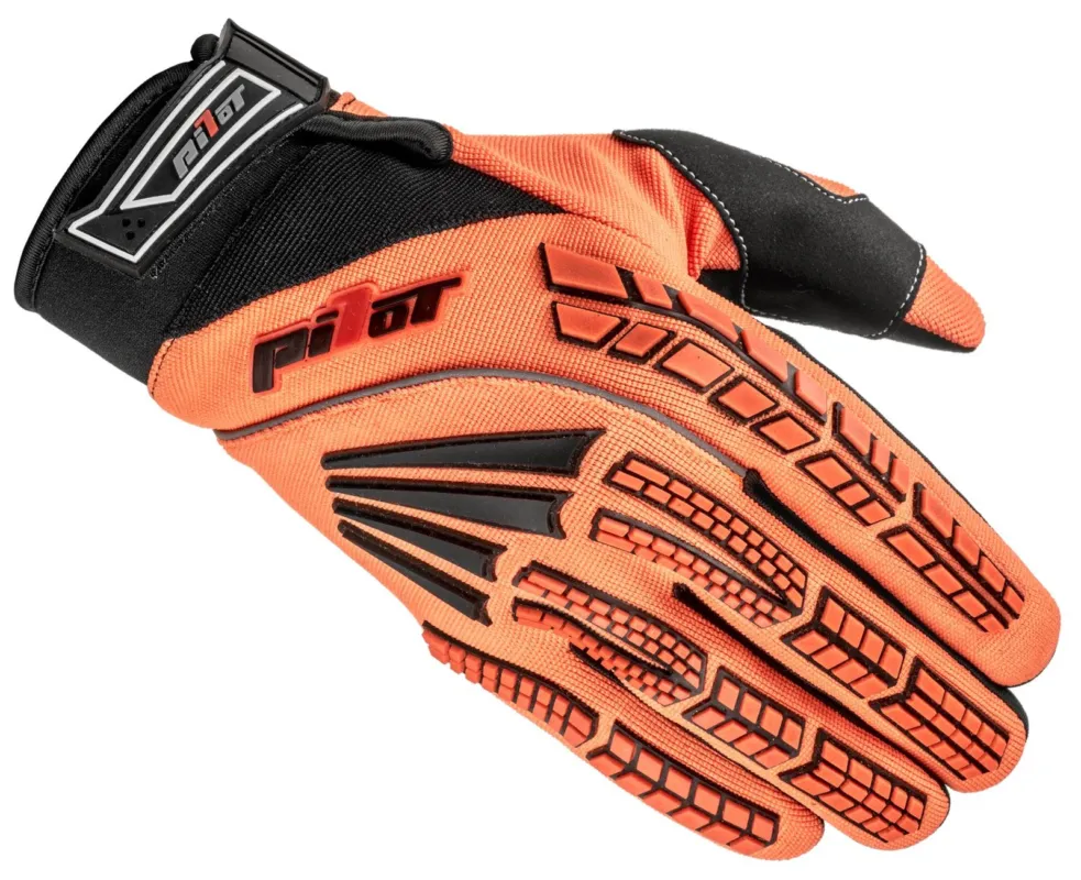 rukavice PIONEER, PILOT (oranžová fluo/černá) - XS Finální Výprodej