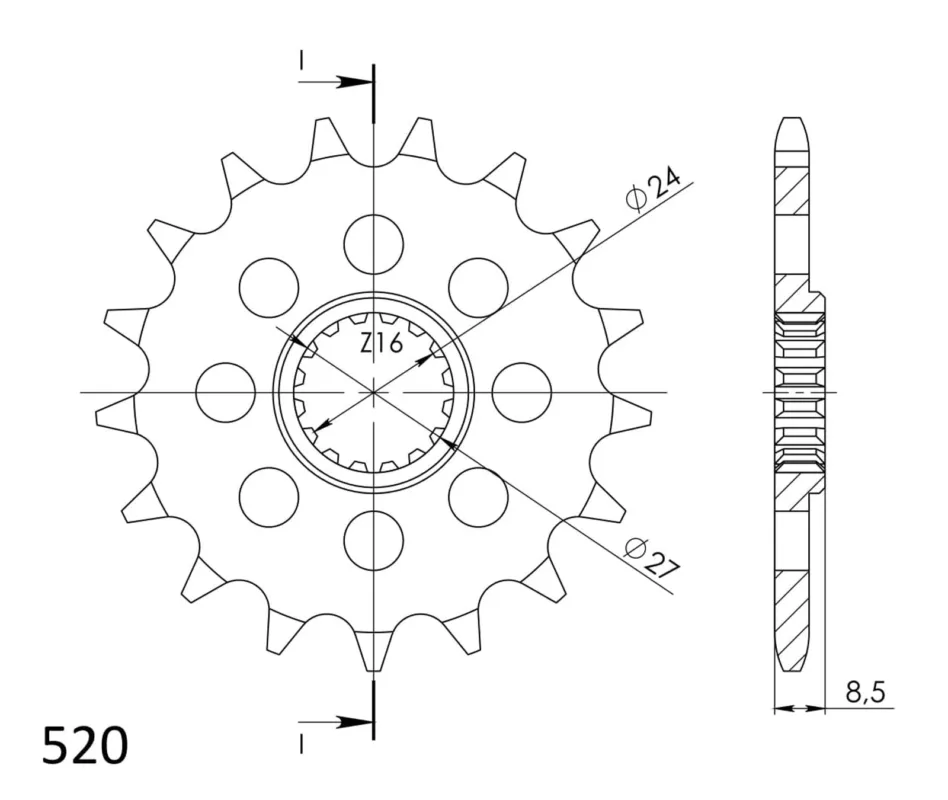 Řetězové kolečko SUPERSPROX CST-1423 16 16 zubů, 520 Novinka