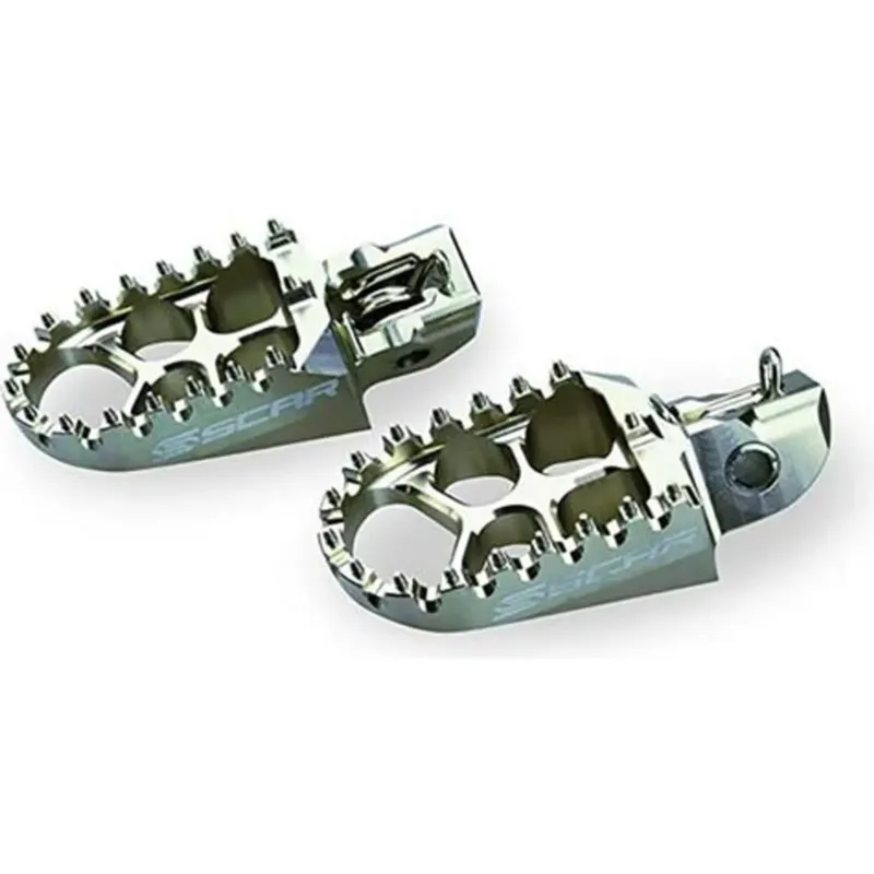 Nová Kolekce Kompletní stupačky řidiče, pegy, hliníkové, šedé, 2 kusy, Scar Racing S3515