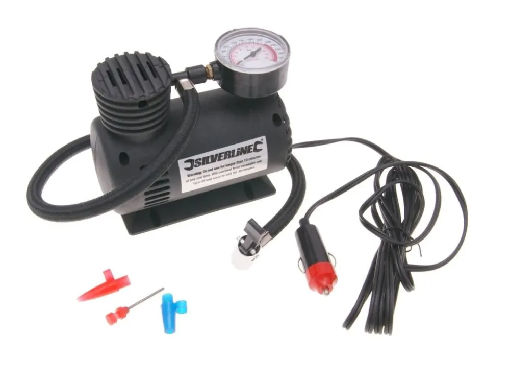 Zlevněný Mini kompresor Silverline 12V/DC