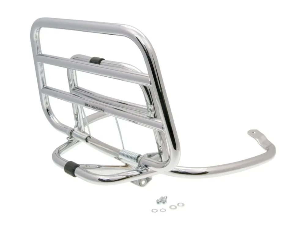 Sezónní Sleva Nosič zadní OEM sklápěcí chrom, Vespa Primavera / Sprint