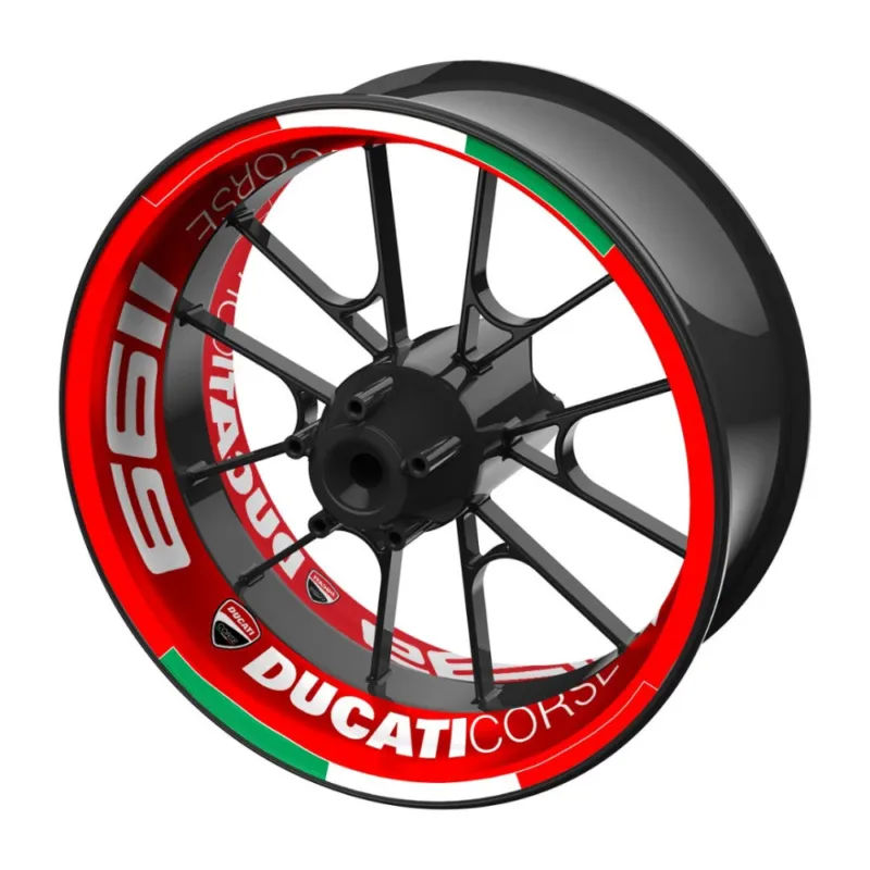 Zlevněný jednodílné polepy na kola DUCATI Corse 1199 červená