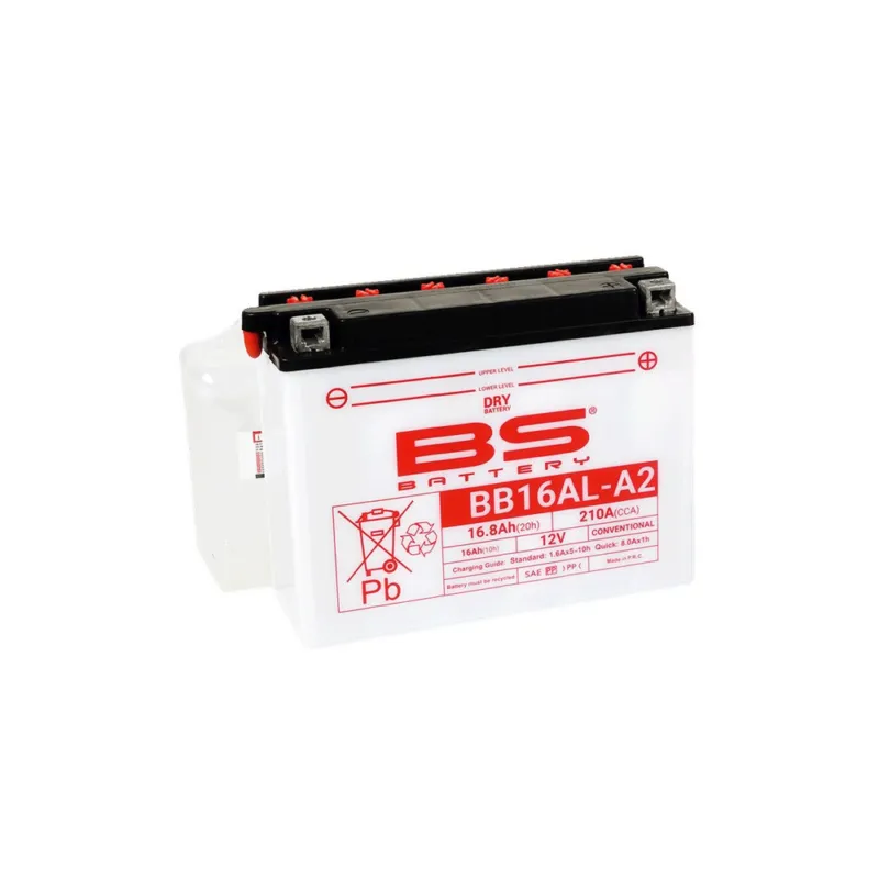 Konvenční motocyklová baterie BS-BATTERY BB16AL-A2 (YB16AL-A2 ) Včetně balení kyseliny Levný