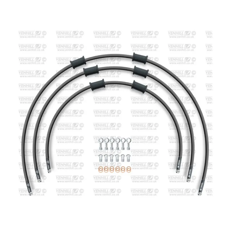 STANDARD Hadice přední brzdy sada Venhill POWERHOSEPLUS TRI-9005FS-BK (3 hadice v sadě) černé hadice, nerezové koncovky Pouze Dnes