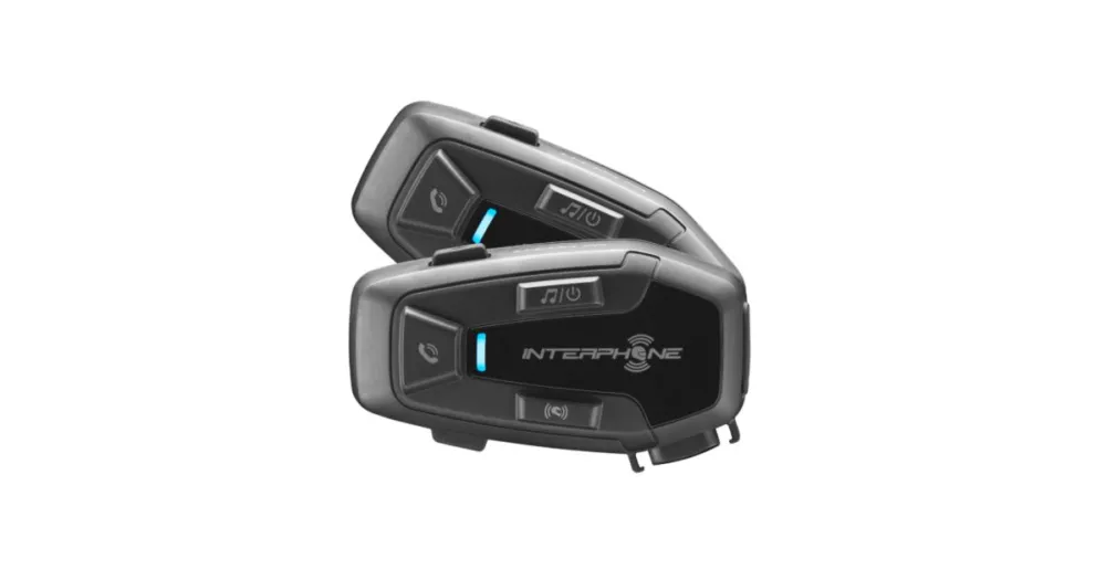 Značkový Bluetooth headset INTERPHONE U-COM 7R (pro uzavřené a otevřené přilby) - Twin Pack